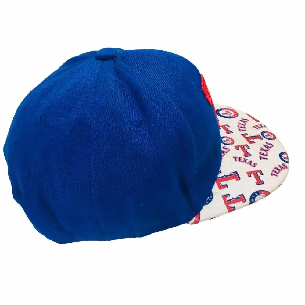 Texas Rangers AOP Hat Cap New Era Acrylic & Wool (Inner Bill Damage) READ